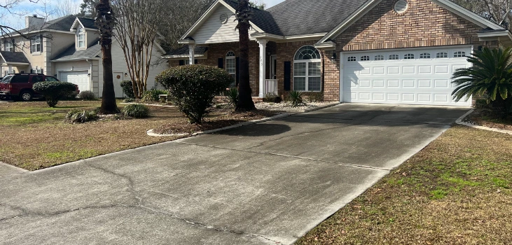 HydroBlast Power Nozzle property driveway before