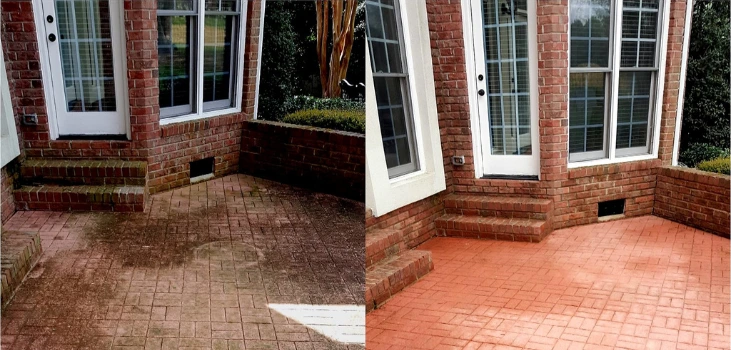 HydroBlast Power Nozzle property exterior and stairs before and after